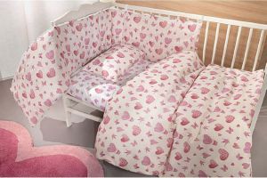 GUY LAROCHE BEBE ΣΕΤ ΣΕΝΤΟΝΙΑ ΚΟΥΝΙΑΣ GUY LAROCHE SWEET HEART ΛΕΥΚΟ/ΡΟΖ 115Χ170CM 3ΤΜΧ