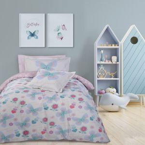 DAS HOME ΣΕΤ ΣΕΝΤΟΝΙΑ DAS HOME MONΑ KID 4795 ΕΚΡΟΥ/ΡΟΖ/ΣΙΕΛ 170X250CM 4ΤΜΧ