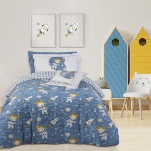 DAS HOME ΣΕΤ ΣΕΝΤΟΝΙΑ DAS HOME MONΑ KID 4800 ΜΠΛΕ/ΛΕΥΚΟ 170X250CM 4ΤΜΧ