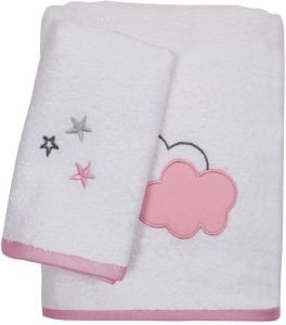 DAS HOME ΣΕΤ ΠΕΤΣΕΤΕΣ ΚΕΝΤΗΤΕΣ DAS HOME BABY FUN EMB 4807 ΛΕΥΚΟ/ΡΟΖ 2ΤΜΧ