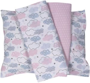 DAS HOME ΣΕΤ ΣΕΝΤΟΝΙΑ ΚΟΥΝΙΑΣ DAS HOME BABY FUN 4807 ΡΟΖ/ΓΚΡΙ/ΛΕΥΚΟ 130X170CM 3ΤΜΧ
