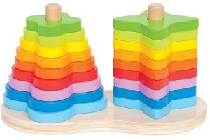 HAPE ΣΤΟΙΒΑΞΕ ΤΑ ΠΟΛΥΧΡΩΜΑ ΣΧΗΜΑΤΑ HAPE DOUBLE RAINBOW STACKER 19 ΤΕΜ