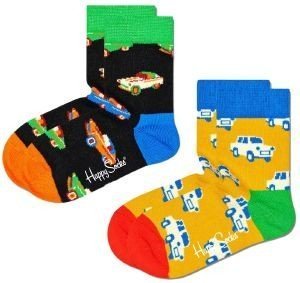 HAPPY SOCKS ΚΑΛΤΣΕΣ HAPPY SOCKS 2-PACK KIDS CAR SOCK KCAR02-9300 ΜΑΥΡΟ/ΚΙΤΡΙΝΟ (EU:24-26)