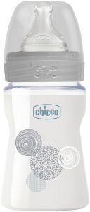 ΜΠΙΜΠΕΡΟ ΓΥΑΛΙΝΟ CHICCO WELL BEING UNISEX ΜΕ ΘΗΛΗ ΣΙΛΙΚΟΝΗ 150ML ΓΚΡΙ