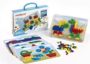 MINILAND ΠΑΙΧΝΙΔΙ ΔΡΑΣΤΗΡΙΟΤΗΤΩΝ PEGS MINILAND 240 ΤΜΧ PRIMARY COLOURS