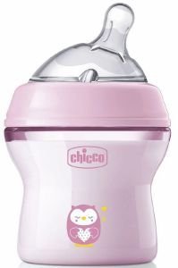 ΜΠΙΜΠΕΡΟ ΠΛΑΣΤΙΚΟ CHICCO NATURAL FEELING 150 ML 0M+ ΡΟΖ