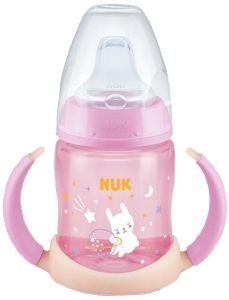 NUK ΜΠΙΜΠΕΡΟ ΕΚΠΑΙΔΕΥΣΗΣ NUK FIRST CHOICE NIGHT 6-18M ΡΟΖ 150ML