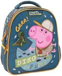 ΣΧΟΛΙΚΗ ΤΣΑΝΤΑ ΠΛΑΤΗΣ ΝΗΠΙΟΥ GEORGE PIG DINO EXPLORER MUST 2 ΘΗΚΕΣ