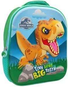 ΣΧΟΛΙΚΗ ΤΣΑΝΤΑ ΠΛΑΤΗΣ ΝΗΠΙΟΥ JURASSIC TINY ARMS BIG TEETH 1 ΘΗΚΗ