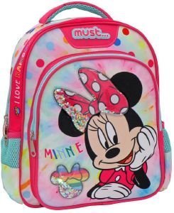 ΣΧΟΛΙΚΗ ΤΣΑΝΤΑ ΠΛΑΤΗΣ ΝΗΠΙΟΥ DISNEY MINNIE MOUSE I LOVE RAINBOW MUST 2 ΘΗΚΕΣ