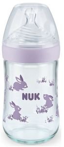 NUK ΜΠΙΜΠΕΡΟ ΜΕ ΘΗΛΗ ΣΙΛΙΚΟΝΗ NUK NATURE SENSE ΜΩΒ ΜΕΓΕΘΟΣ M 6-18M 240ML