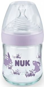 NUK ΜΠΙΜΠΕΡΟ ΜΕ ΘΗΛΗ ΣΙΛΙΚΟΝΗ NUK NATURE SENSE ΜΩΒ ΜΕΓΕΘΟΣ S 0-6M 120ML