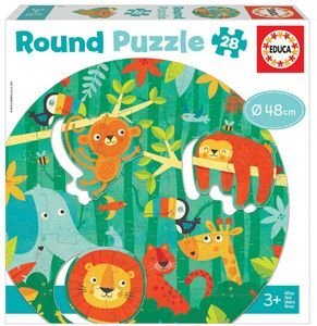  EDUCA ROUND PUZZLE THE JUNGLE 28TMX [18906]