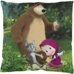 DAS HOME ΔΙΑΚΟΣΜΗΤΙΚΟ ΜΑΞΙΛΑΡΙ DAS HOME 5510 MASHA AND THE BEAR ΠΡΑΣΙΝΟ 40Χ40CM