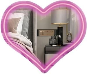 ΚΑΘΡΕΦΤΗΣ NEON LED MOOD  ΚΑΡΔΙΑ ΡΟΖ 33X28CM