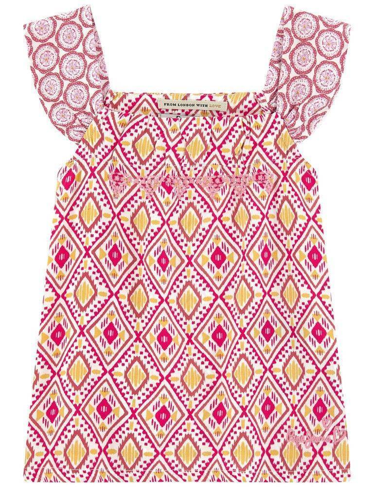 PEPE JEANS ΜΠΛΟΥΖΑ ΑΜΑΝΙΚΗ PEPE JEANS FANCY PRINT/MULTI ΡΟΖ (92ΕΚ.)-(1-2ΕΤΩΝ)