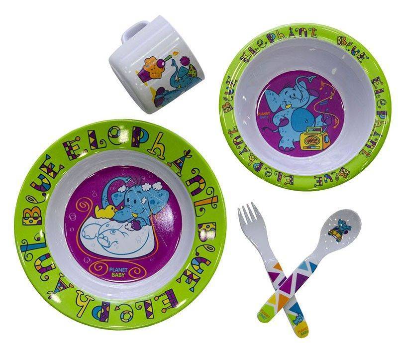 ΣΕΤ ΦΑΓΗΤΟΥ PLANET BABY BLUE ELEPHANT 6Μ+