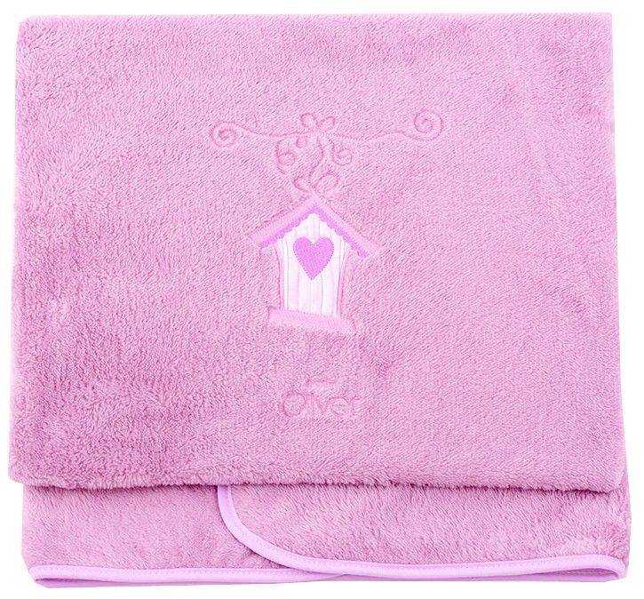 BABY OLIVER ΚΟΥΒΕΡΤΑΚΙ ΜΠΕΜΠΕ FLEECE BABY OLIVER DREAM BIRDS KORAL DES.300 ΛΙΛΑ 100X150CM