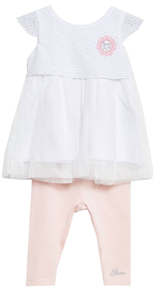 GUESS KIDS ΣΕΤ ΦΟΡΕΜΑ/ΚΟΛΑΝ GUESS KIDS A82G06 WA3W0-TWHT ΛΕΥΚΟ-ΡΟΖ (76ΕΚ.)-(9-12ΜΗΝΩΝ)