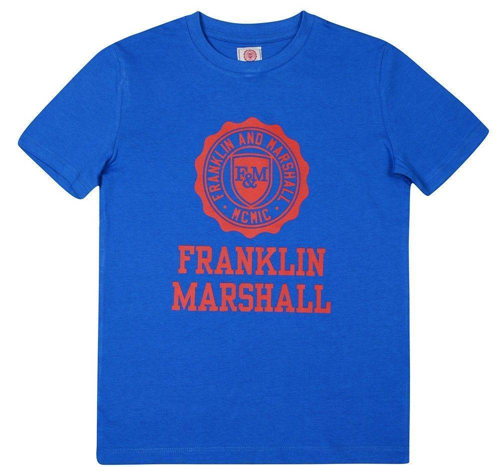 FRANKLIN AND MARSHALL T-SHIRT FRANKLIN - MARSHALL BRAND LOGO FMS0060 ΜΠΛΕ (104ΕΚ.)-(3-4 ΕΤΩΝ)