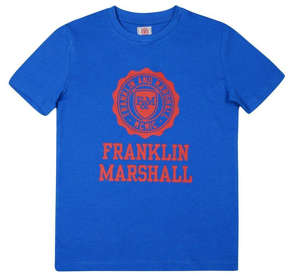 FRANKLIN AND MARSHALL T-SHIRT FRANKLIN - MARSHALL BRAND LOGO FMS0060 ΜΠΛΕ (132ΕΚ.)-(8-9 ΕΤΩΝ)