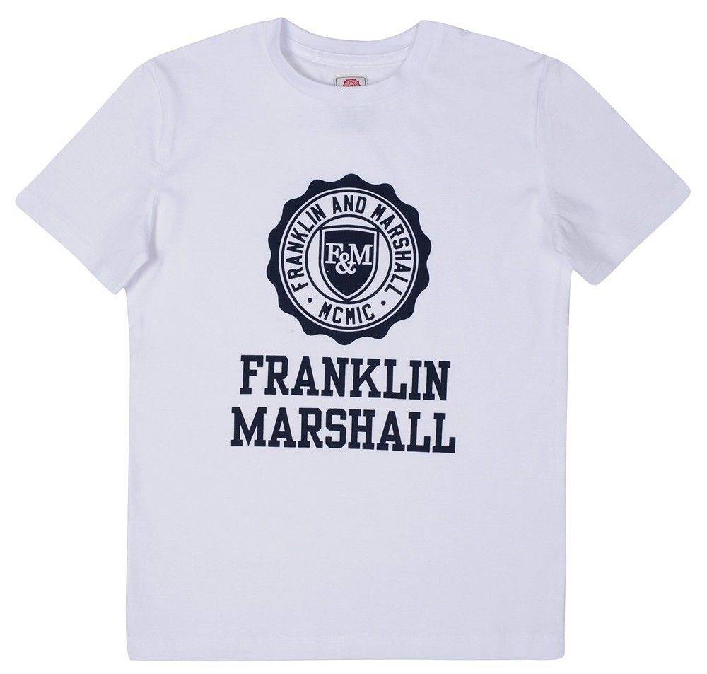 FRANKLIN AND MARSHALL T-SHIRT FRANKLIN - MARSHALL BRAND LOGO FMS0060 ΛΕΥΚΟ (132ΕΚ.)-(8-9 ΕΤΩΝ)
