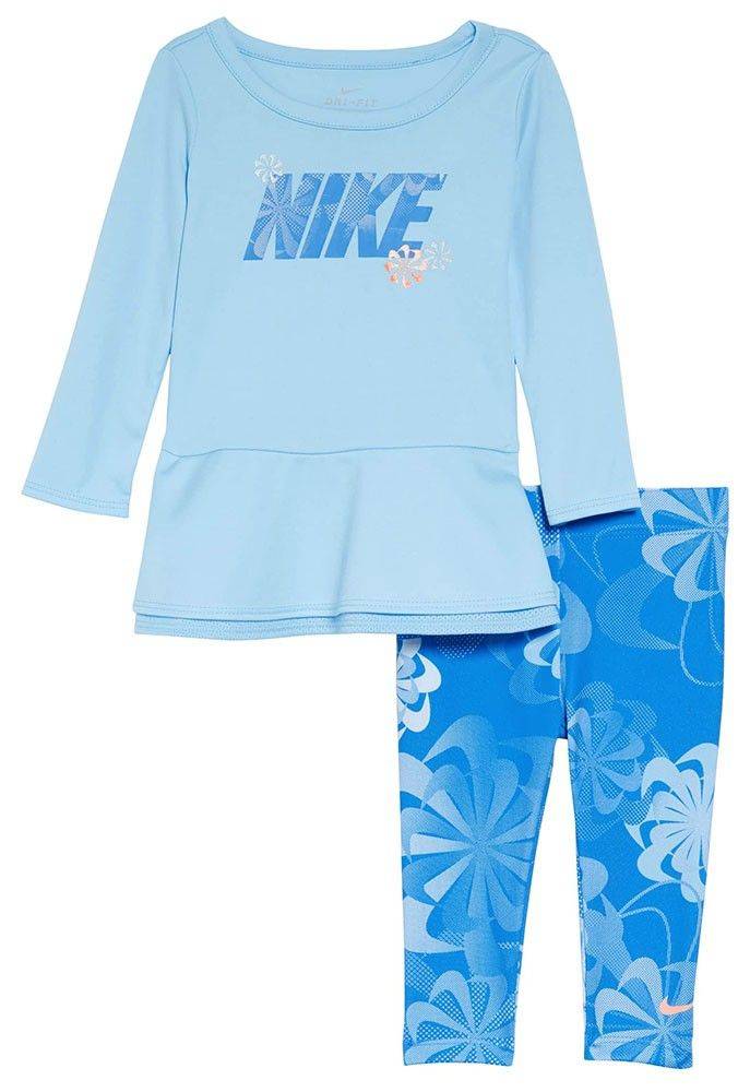 NIKE ΒΡΕΦΙΚΟ ΣΕΤ NIKE SWOOSH DF TUNIC LEGGIN ΓΑΛΑΖΙΟ/ΜΠΛΕ (85-90 EK.)-(18-24 ΜΗΝΩΝ)