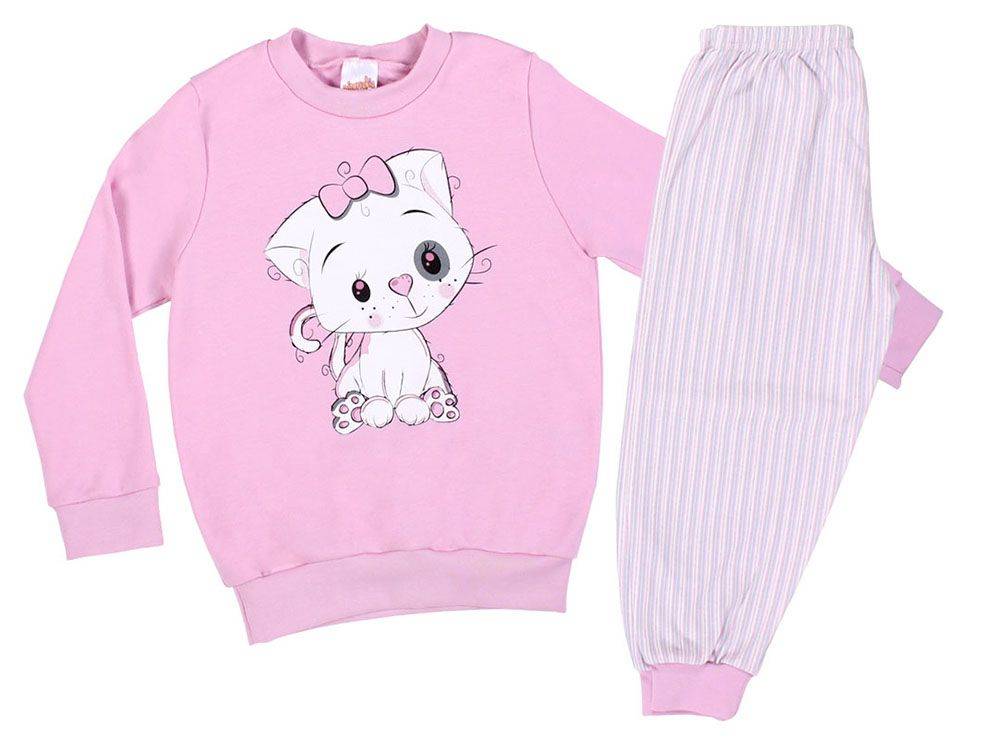MINERVA ΠΥΖΑΜΑΚΙΑ MINERVA ΜΑΚΡΥ ΜΑΝΙΚΙ KITTY PINK DREAM ΡΟΖ/ΡΟΖ ΡΙΓΕ (70ΕΚ.)-(6-12 ΜΗΝΩΝ)