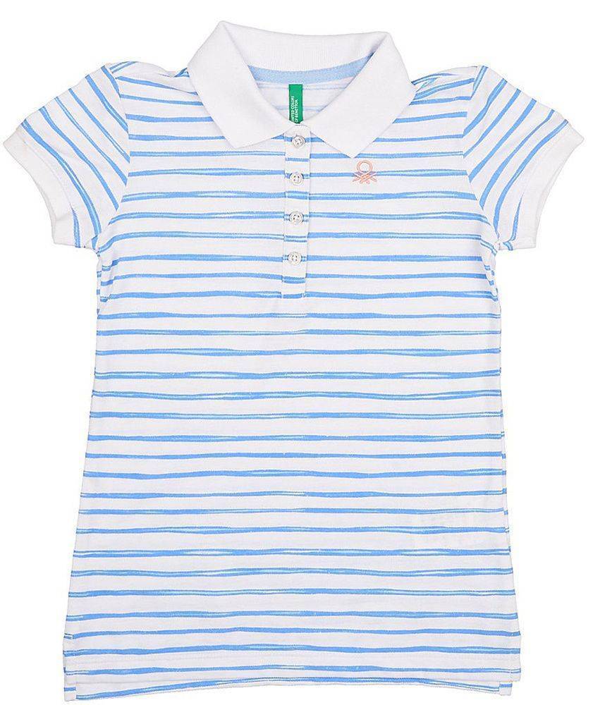 BENETTON POLO T-SHIRT BENETTON FOUNDATION TK ΛΕΥΚΟ/ΜΠΛΕ (82 CM)-(1-2 ΕΤΩΝ)