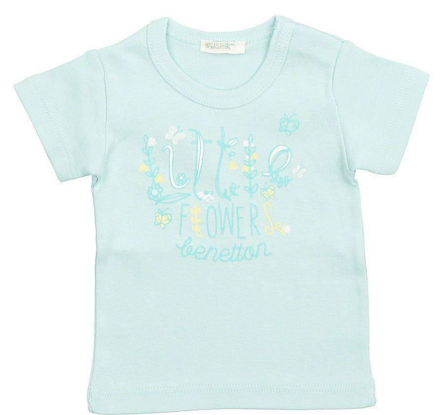 BENETTON T-SHIRT BENETTON CA LITTLE FLOWER ΓΑΛΑΖΙΟ (62 CM)-(3-6 ΜΗΝΩΝ)