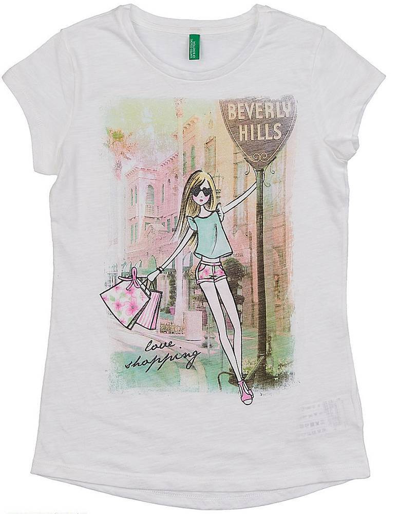 BENETTON ΜΠΛΟΥΖΑ ΜΕ ΚΟΝΤΟ ΜΑΝΙΚΙ BENETTON COLOR POWER ΛΕΥΚΟ (90 CM )-(2 ΕΤΩΝ )
