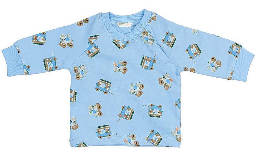 BENETTON ΜΑΚΡΥΜΑΝΙΚΗ ΜΠΛΟΥΖΑ BENETTON FOUNDATION BABY ΣΙΕΛ (68 CM)-(6-9 ΜΗΝΩΝ)