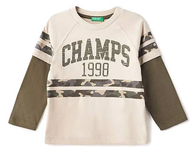 ΜΑΚΡΥΜΑΝΙΚΗ ΜΠΛΟΥΖΑ BENETTON IMPIANTO ΜΠΕΖ (82 CM)-(1-2 ΕΤΩΝ)