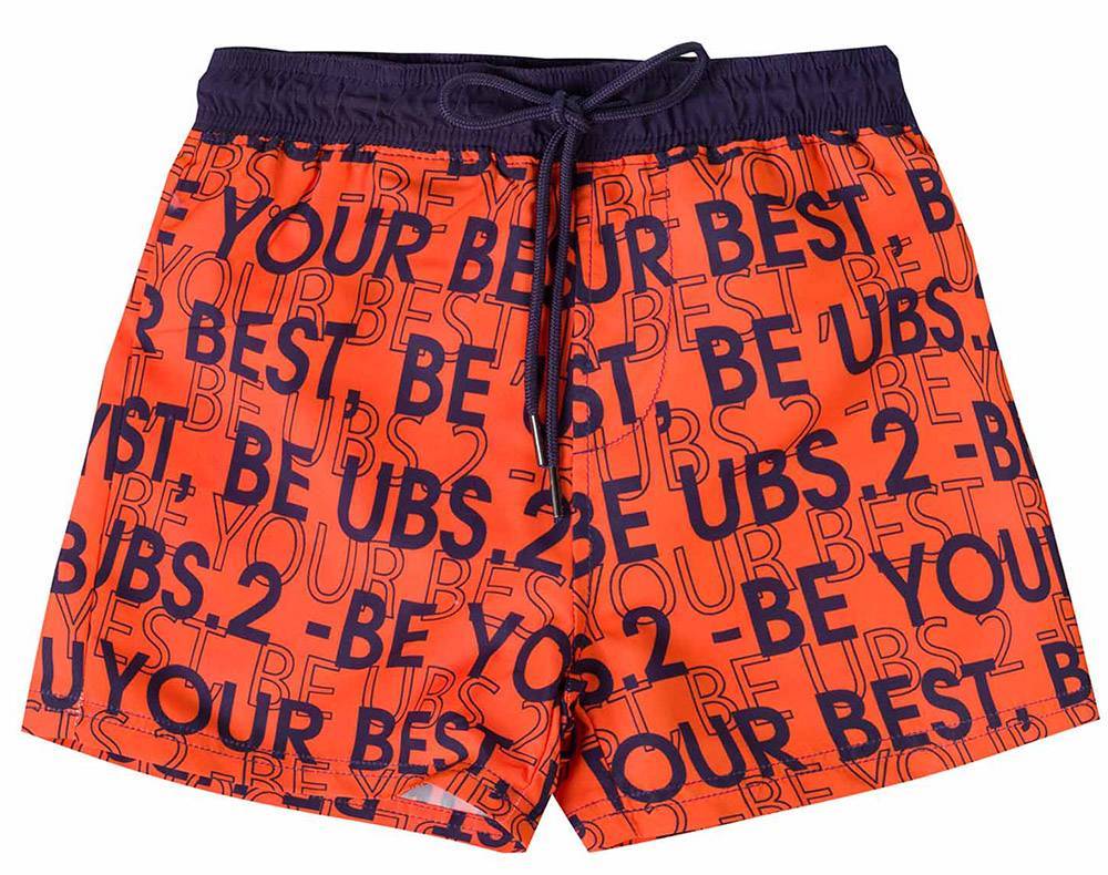 UBS2 ΜΑΓΙΟ BOXER UBS2 E216323-999 ΠΟΡΤΟΚΑΛΙ/ΜΑΥΡΟ (3 ΕΤΩΝ)-(98 CM)