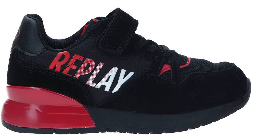 SNEAKERS REPLAY GBS29.332.C0012L ΜΑΥΡΟ/ΚΟΚΚΙΝΟ (EU:31)