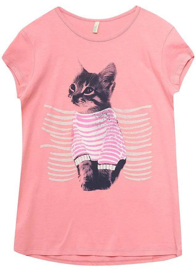 BENETTON ΜΠΛΟΥΖΑ ΜΕ ΚΟΝΤΟ ΜΑΝΙΚΙ BENETTON ART I GIRL ΑΝΟΙΧΤΟ ΡΟΖ (90 CM)-(2 ΕΤΩΝ)
