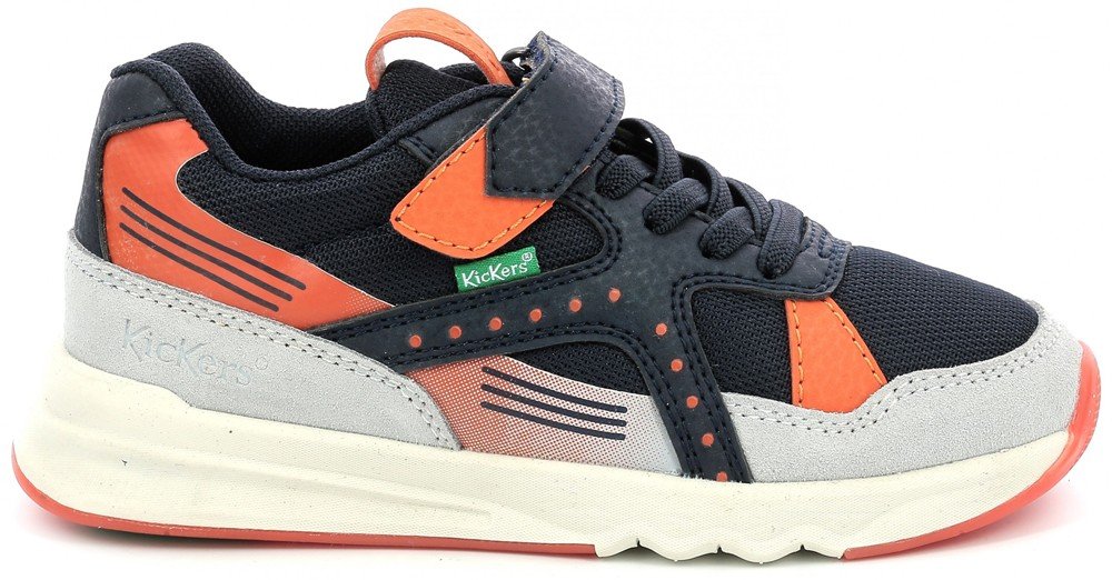 KICKERS SNEAKERS KICKERS KAOK 894920 ΣΚΟΥΡΟ ΜΠΛΕ/ΠΟΡΤΟΚΑΛΙ/ΓΚΡΙ (EU:30)