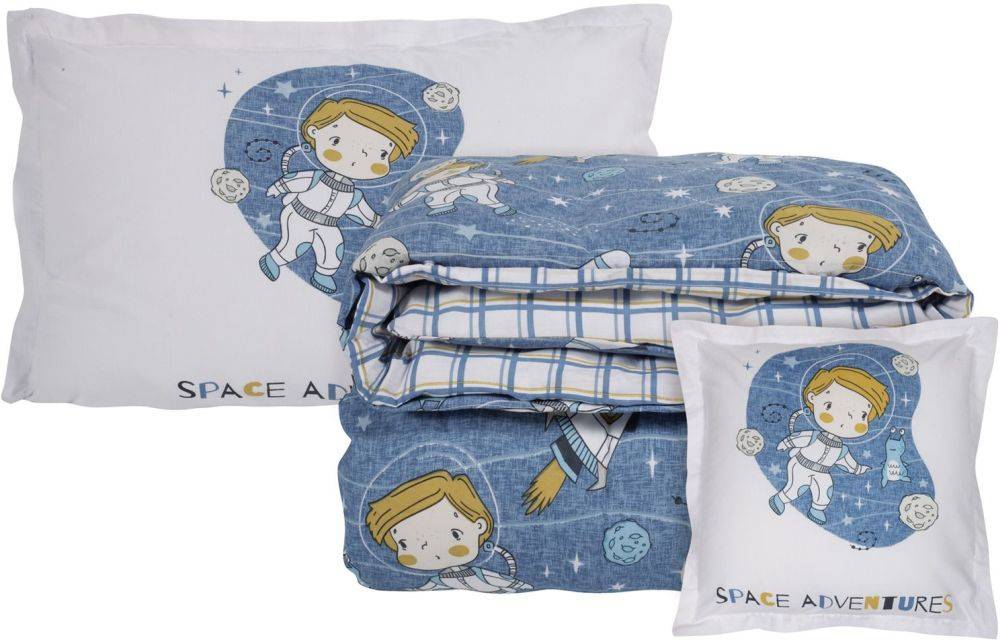 ΣΕΤ ΚΟΥΒΕΡΛΙ DAS HOME MONO KID 4800 ΜΠΛΕ/ΛΕΥΚΟ 160X240CM 3ΤΜΧ