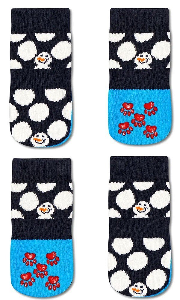 HAPPY SOCKS ΚΑΛΤΣΕΣ HAPPY SOCKS KIDS BIG DOT SNOWMAN SOCK KBDS01-6500 ΑΣΠΡΟ/ΜΑΥΡΟ (EU:24-26)