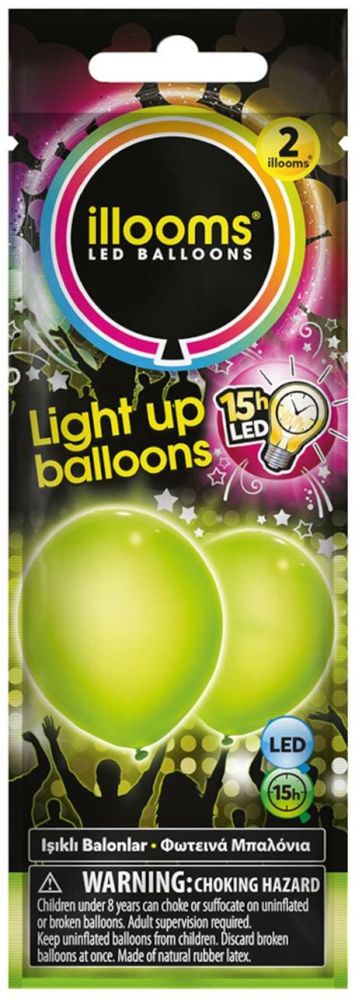 GIOCHI PREZIOSI ΣΕΤ ΦΩΤΕΙΝΑ ΜΠΑΛΟΝΙΑ GIOCHI PREZIOSI ILLOOMS LED BALLOONS ΠΡΑΣΙΝΟ 2ΤΜΧ (LLM05211)