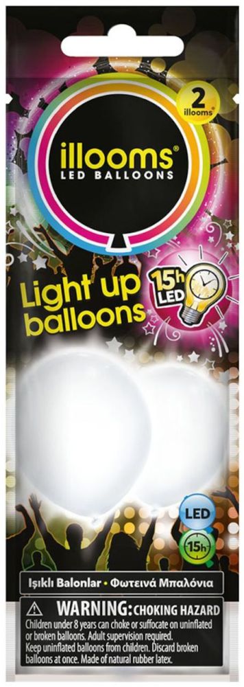 GIOCHI PREZIOSI ΣΕΤ ΦΩΤΕΙΝΑ ΜΠΑΛΟΝΙΑ GIOCHI PREZIOSI ILLOOMS LED BALLOONS ΑΣΠΡΟ 2ΤΜΧ (LLM05211)