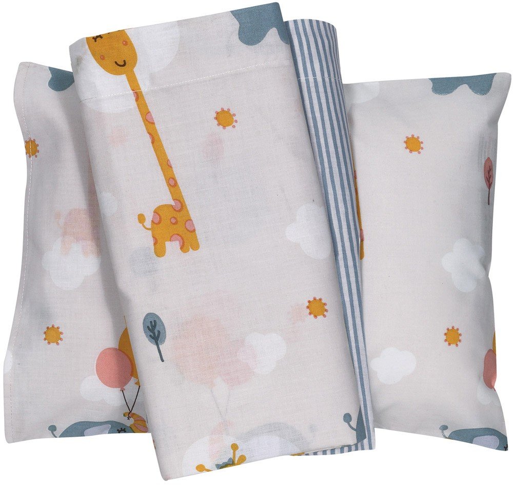 DAS HOME ΣΕΤ ΣΕΝΤΟΝΙΑ ΚΟΥΝΙΑΣ DAS HOME BABY FUN 4824 ΜΠΕΖ/ΚΙΤΡΙΝΟ/ΜΠΛΕ 130X170CM 3ΤΜΧ