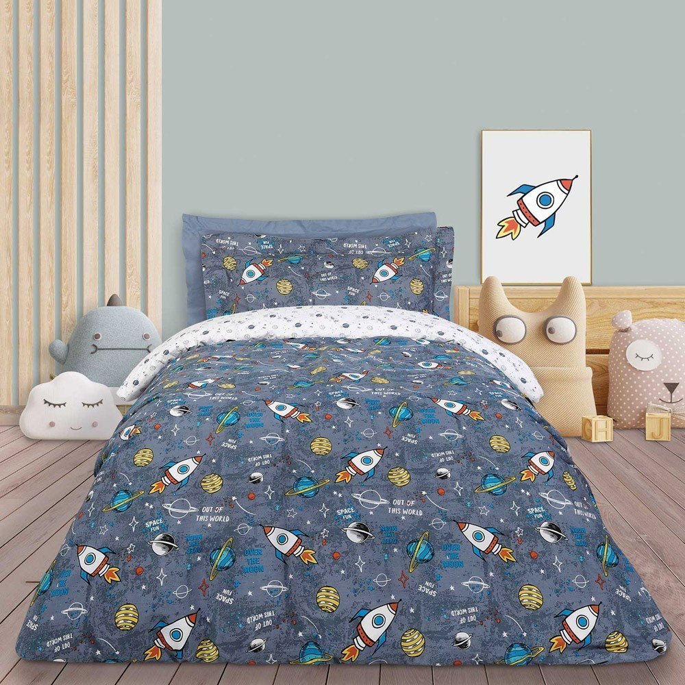 DAS HOME ΣΕΤ ΠΑΠΛΩΜΑΤΟΘΗΚΗ DAS HOME ΜΟΝΟ KID 4831 ΛΕΥΚΟ/ΓΚΡΙ/ΚΙΤΡΙΝΟ 160X240CM