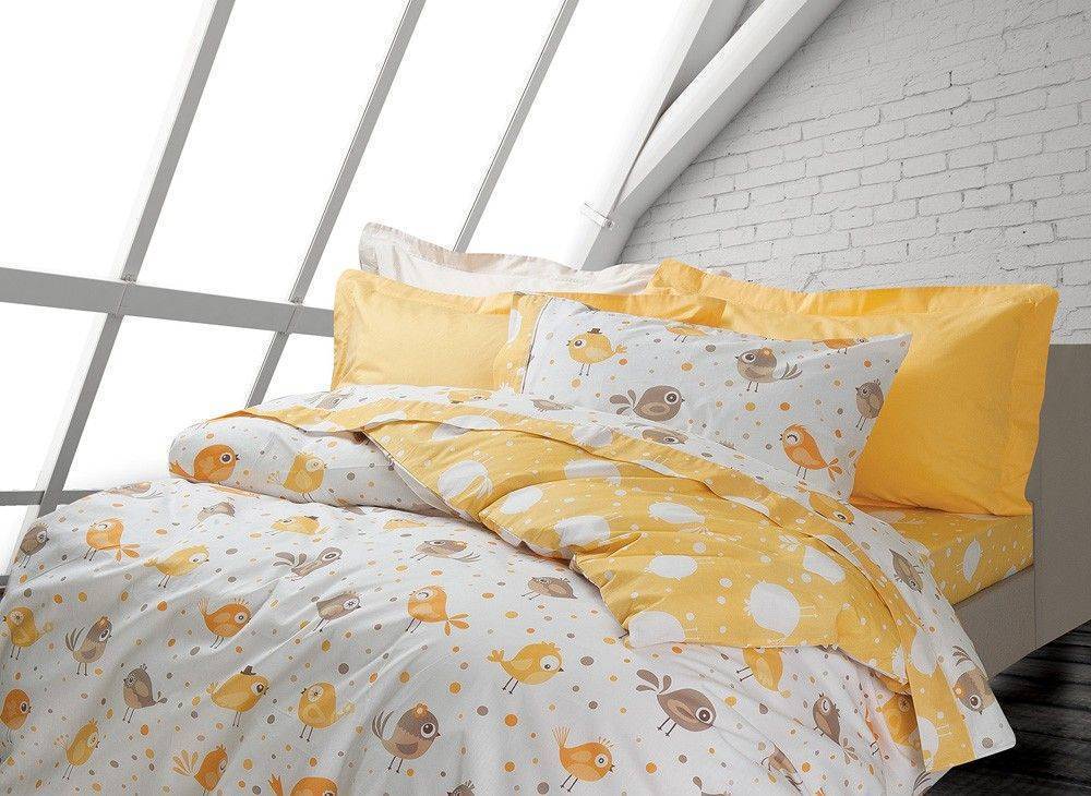 ΣΕΤ ΚΟΥΒΕΡΛΙ DAS HOME KID LINE 4525 ΚΙΤΡΙΝΟ/ΛΕΥΚΟ 160Χ240CM