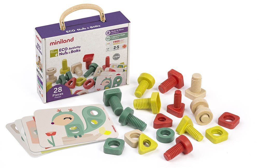 MINILAND ΣΕΤ ΔΡΑΣΤΗΡΙΟΤΗΤΩΝ MINILAND ECO ACTIVITY NUTS - BOLTS