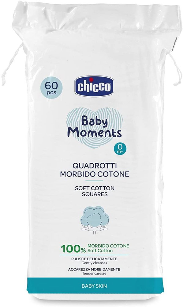 CHICCO ΜΑΝΤΗΛΑΚΙΑ ΑΠΟ ΜΑΛΑΚΟ ΒΑΜΒΑΚΙ CHICCO BABY MOMENTS (60ΤΜΧ)