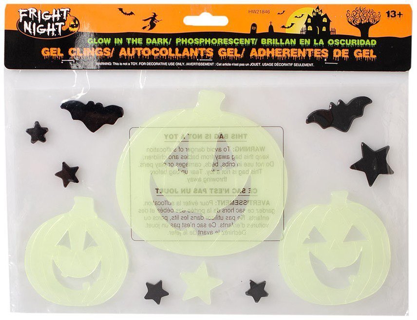 FUN WORLD ΑΥΤΟΚΟΛΛΗΤΑ HALLOWEEN GLOW IN DARK FUN WORLD ΚΟΛΟΚΥΘΕΣ 29Χ17CM 3ΤΜΧ (7004)