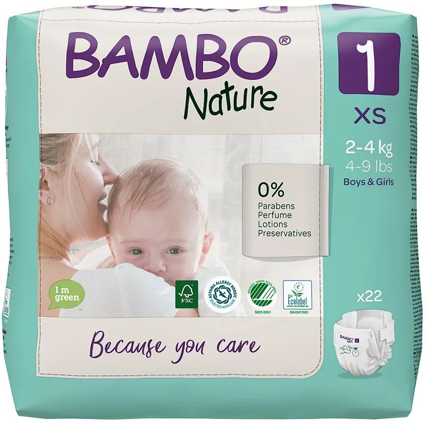 BAMBO NATURE ΒΡΕΦΙΚΕΣ ΠΑΝΕΣ BAMBO NATURE ECO-FRIENDLY SIZE 1 (2-4 KG) 22ΤΜΧ