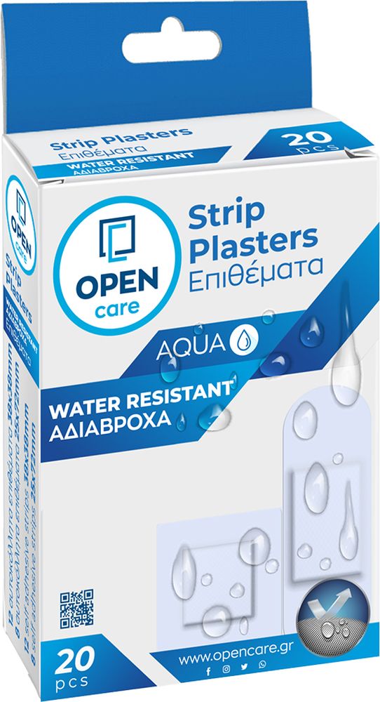 OPEN CARE ΑΔΙΑΒΡΟΧΑ ΑΥΤΟΚΟΛΛΗΤΑ ΕΠΙΘΕΜΑΤΑ OPEN CARE AQUA 20ΤΜΧ 2 ΜΕΓΕΘΗ