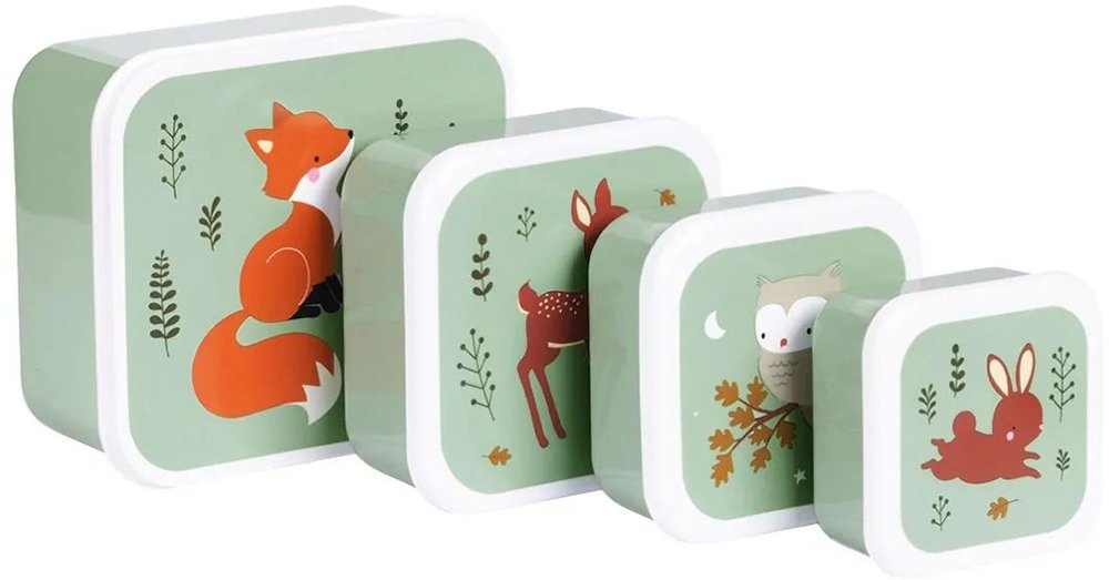 A LITTLE LOVELY COMPANY ΣΕΤ ΔΟΧΕΙΑ ΦΑΓΗΤΟΥ A LITTLE LOVELY COMPANY LUNCH BOX FOREST FRIENDS
